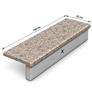 Schodek Granitowy G682 new 150x35x2 Stopnica Bullnose Płomieniowana