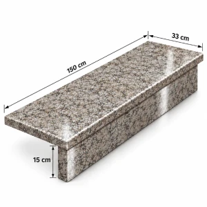 Zestaw Schodowy - Stopień + Podstopień Granitowy G682 New 150x33x2 / 150x15x2 Polerowany