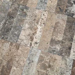 Kamień dekoracyjny trawertyn Ash bębnowany 7,5x30,5x1 cm